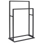 Porte serviettes sur pied Noir 48x24x78,5 cm Fer