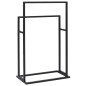 Porte serviettes sur pied Noir 48x24x78,5 cm Fer