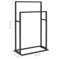 Porte serviettes sur pied Noir 48x24x78,5 cm Fer