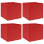 Boîtes de rangement 4 pcs Rouge 32x32x32 cm Tissu