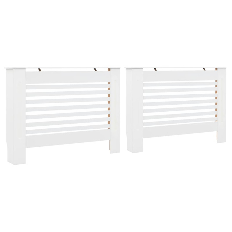 Cache radiateurs 2 pcs Blanc 112x19x81,5 cm MDF