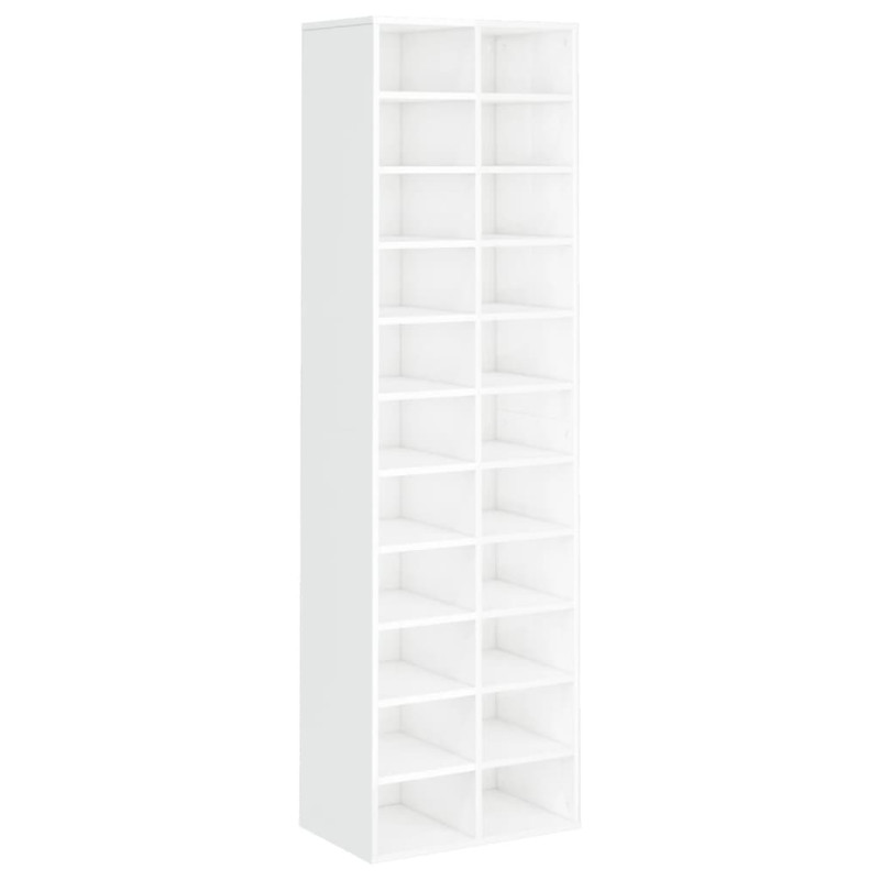 Armoire à chaussures blanc brillant 54x34x183cm bois ingénierie