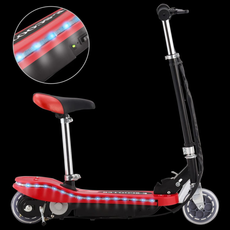  Trottinette pour enfants avec selle et LED 120 W rouge