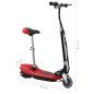  Trottinette pour enfants avec selle et LED 120 W rouge