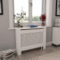 Cache radiateur Blanc 112x19x81,5 cm MDF