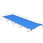 Lit de camping 180x60x19 cm Tissu Oxford et acier Bleu