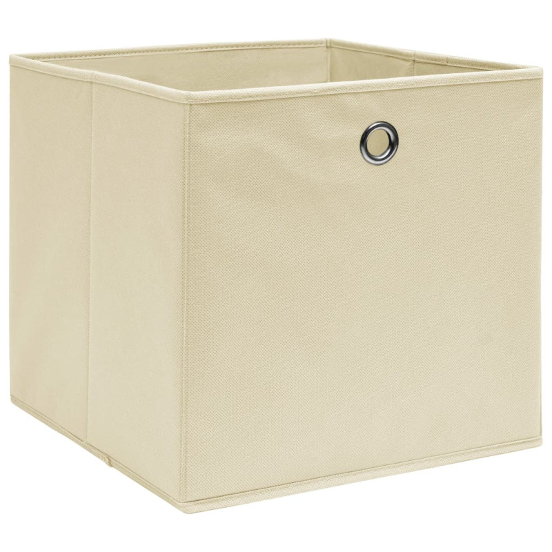 Boîtes de rangement 4 pcs Tissu intissé 28x28x28 cm Crème