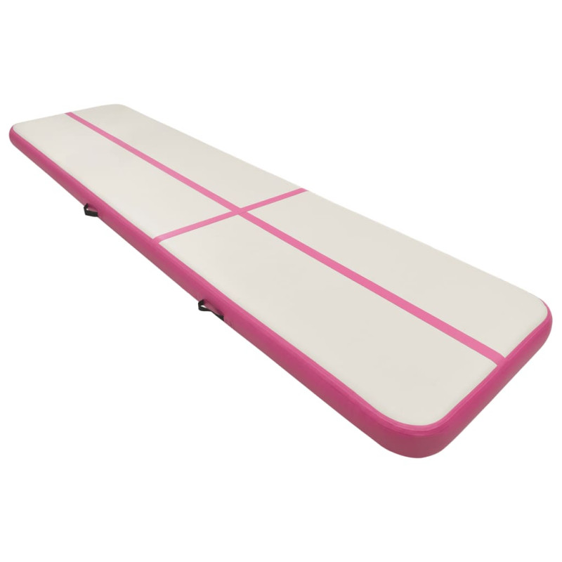 Tapis gonflable de gymnastique avec pompe 700x100x20cm PVC Rose