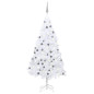 Arbre de Noël artificiel pré éclairé et boules blanc 120 cm PVC