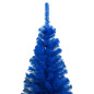 Arbre de Noël artificiel pré éclairé et boules bleu 210 cm PVC