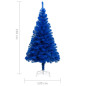 Arbre de Noël artificiel pré éclairé et boules bleu 210 cm PVC