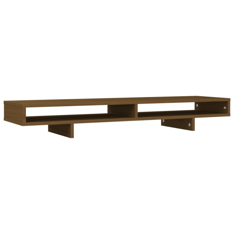 Support de moniteur Marron miel 100x27x14 cm Bois de pin solide