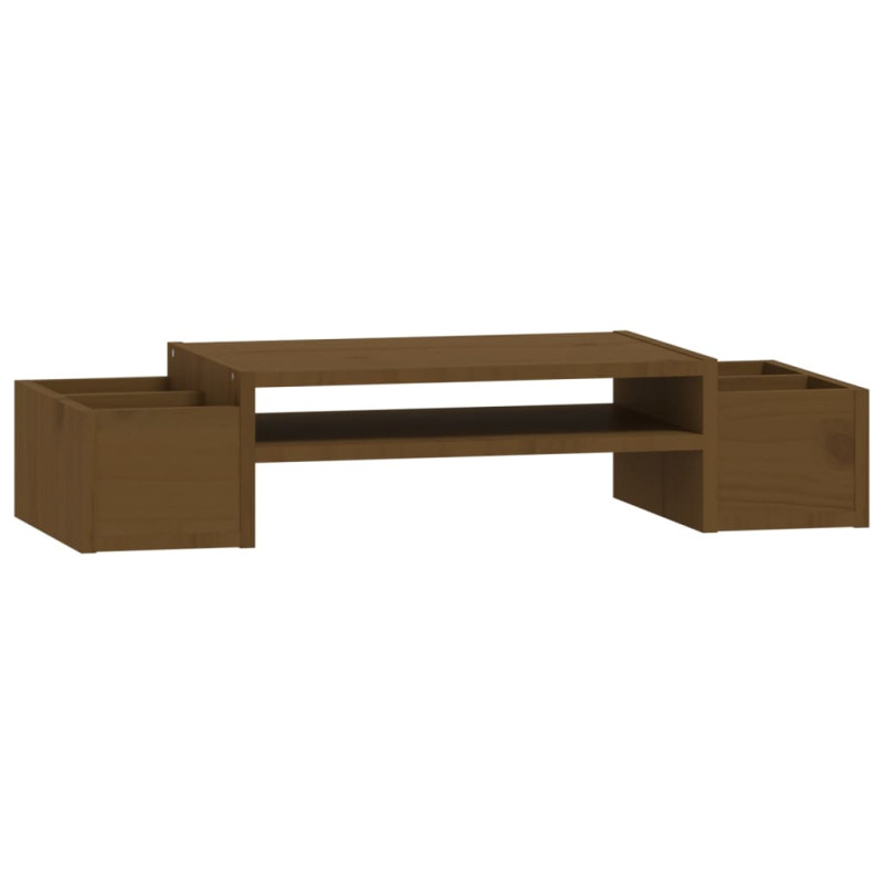 Support de moniteur Marron miel 70x27,5x15cm Bois de pin solide