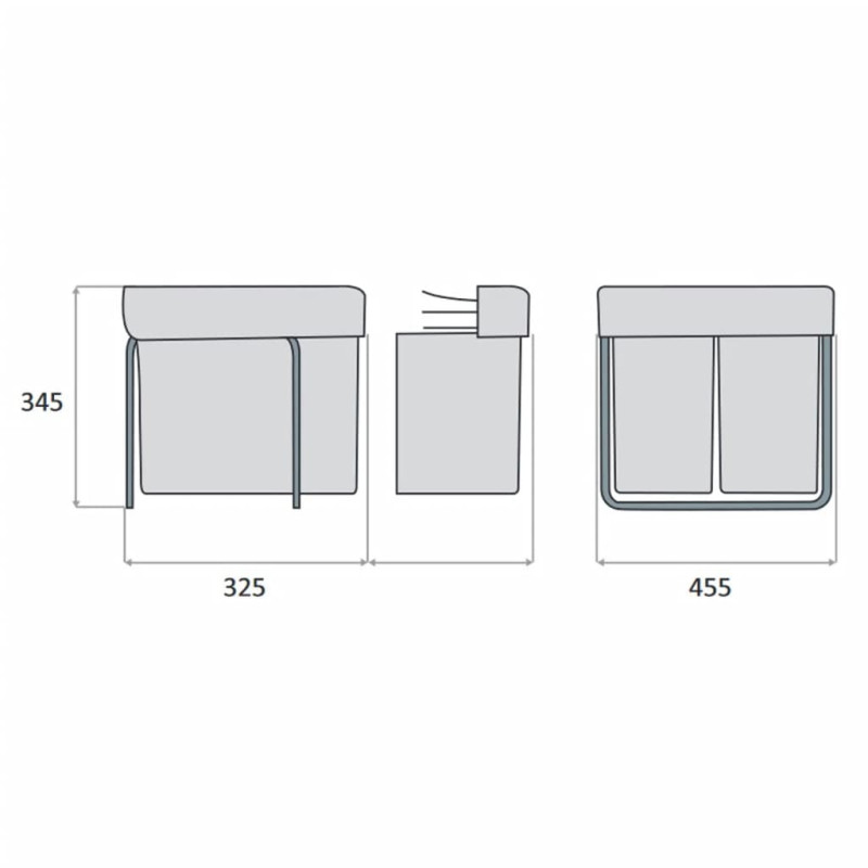 eyckhaus Collecteur de déchets sélectif à roulettes rectangulaire