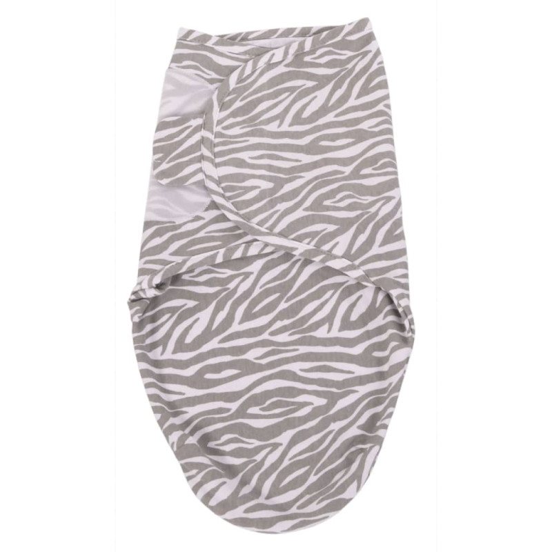 Bo Jungle Couverture emmaillotée Gris et blanc Tigre S