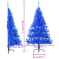 Demi sapin de Noël artificiel avec support Bleu 150 cm PVC