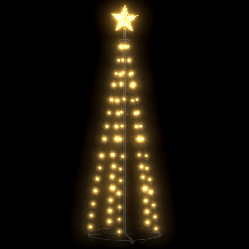 Arbre de Noël cône 70 LED blanc chaud décoration 50x120 cm