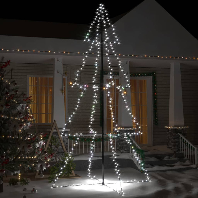 Arbre de Noël cône 360 LED d intérieur d extérieur 143x250 cm