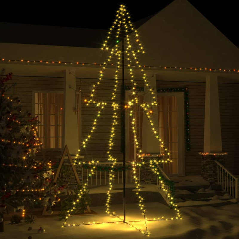 Arbre de Noël cône 360 LED d intérieur d extérieur 143x250 cm