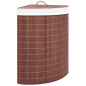 Panier à linge d angle Bambou Marron 60 L