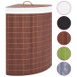 Panier à linge d angle Bambou Marron 60 L