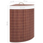 Panier à linge d angle Bambou Marron 60 L