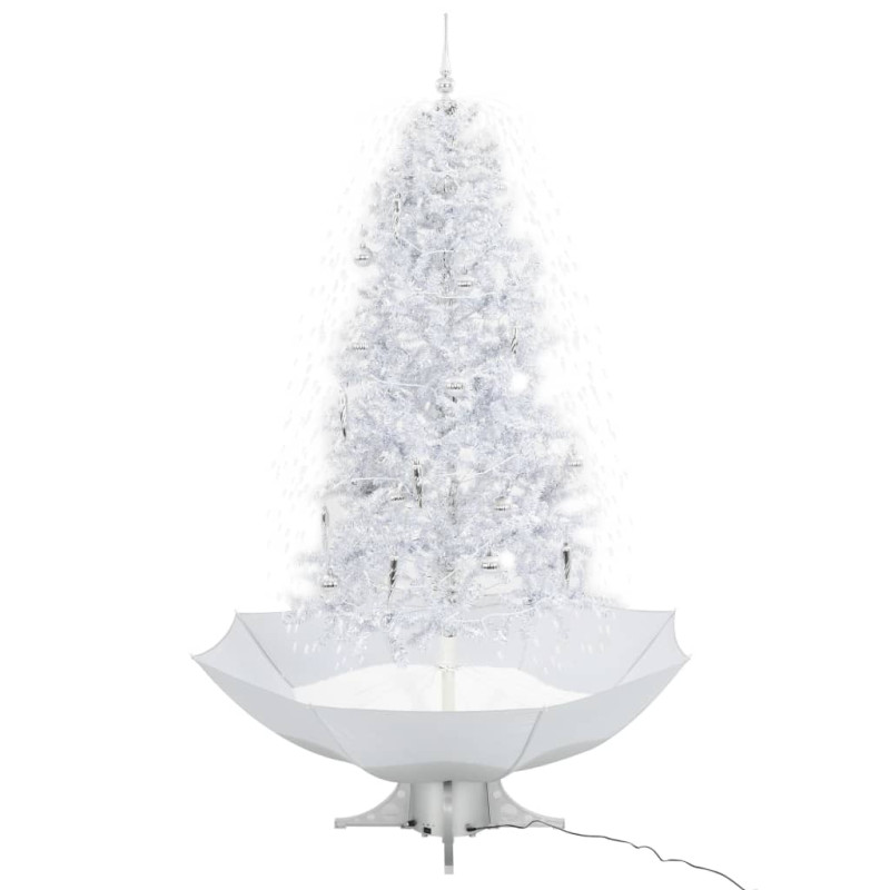 Arbre de Noël neigeux avec base de parapluie Blanc 190 cm