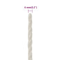 Corde de travail Blanc 6 mm 250 m polypropylène