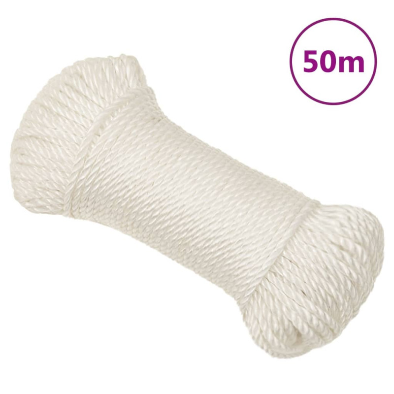 Corde de travail Blanc 6 mm 50 m polypropylène