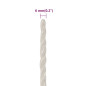 Corde de travail Blanc 6 mm 50 m polypropylène