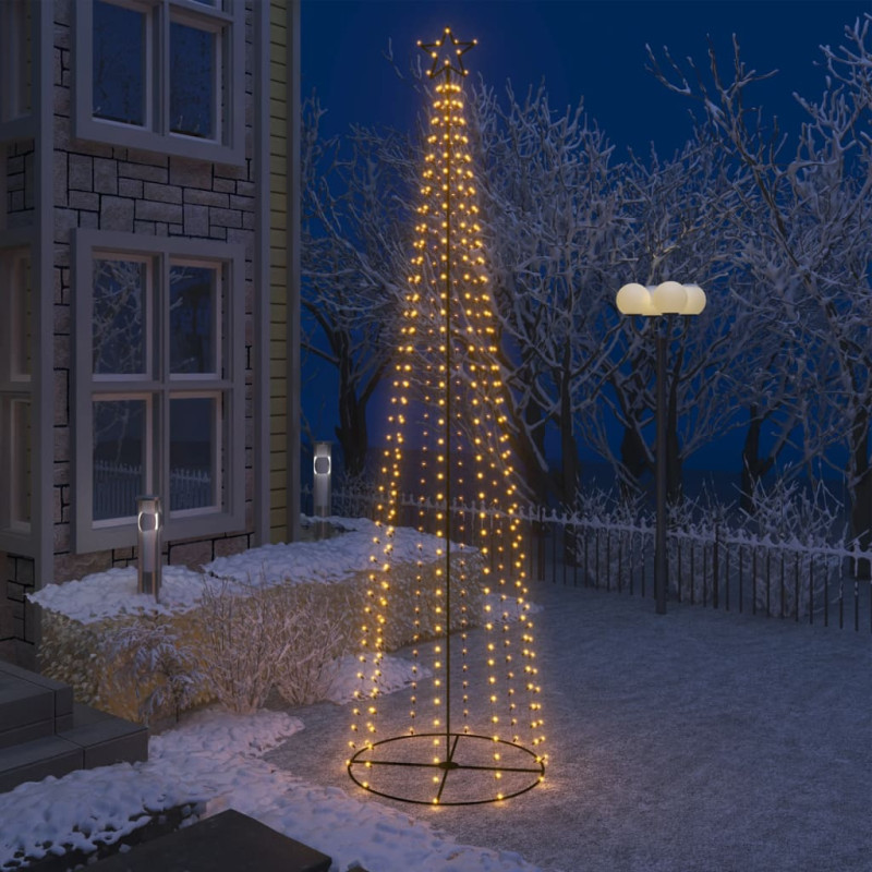 Arbre de Noël cône 400 LED blanc chaud décoration 100x360 cm