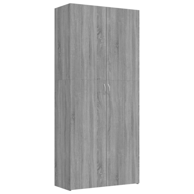 Armoire à chaussures Sonoma gris 80x35,5x180 cm Bois ingénierie