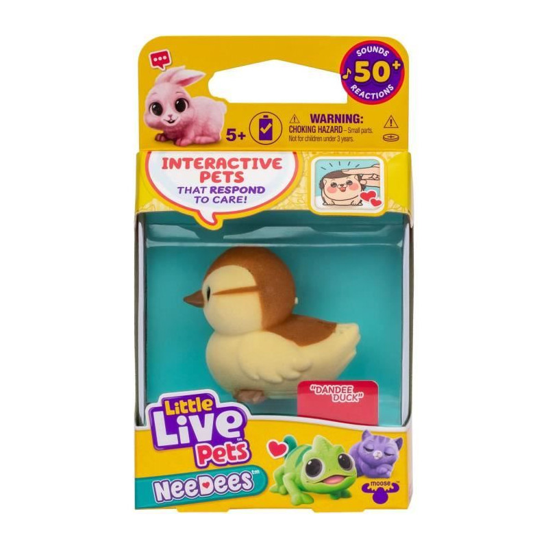 Lil' Needees - MOOSE TOYS - LITTLE LIVE PETS - Animaux interactifs de poche, avec sons et réactions