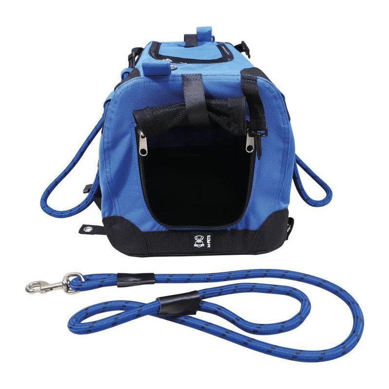 Sac de transport - M PETS - REMIX 2 en 1 Bleu - 41 x 28 x 28 cm - Pliable - Léger - Ceinture baudrier