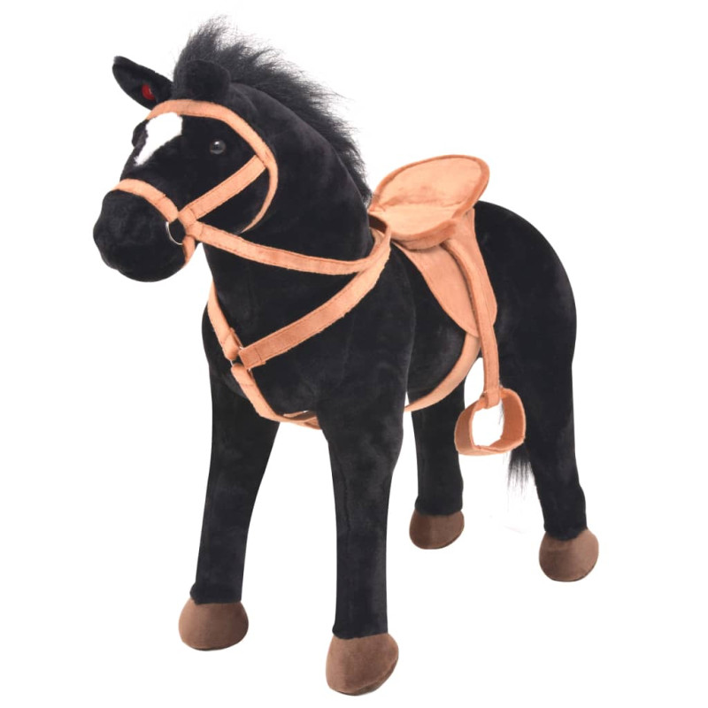 Jouet en peluche Cheval Noir