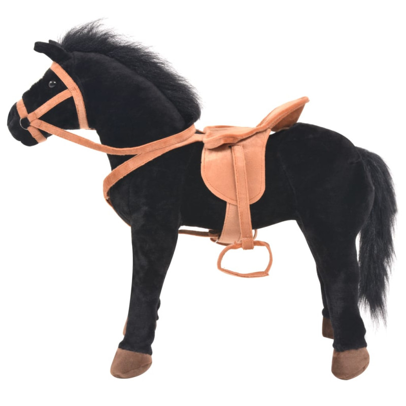 Jouet en peluche Cheval Noir