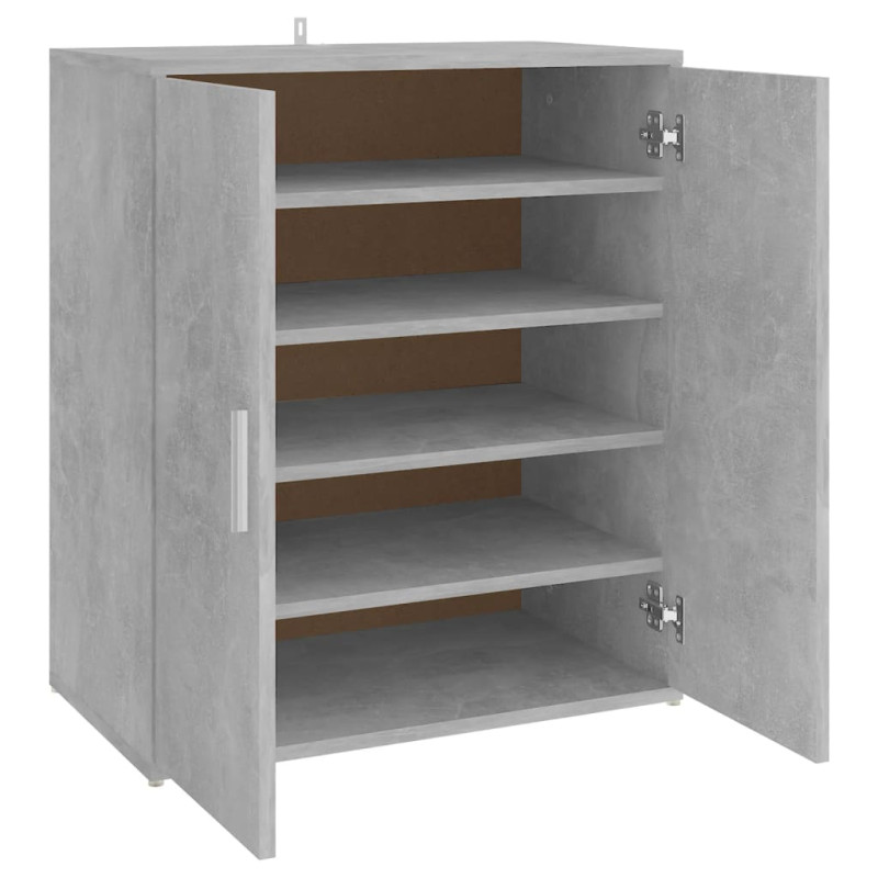 Armoire à chaussures Gris béton 60x35x70 cm Bois d’ingénierie