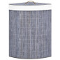 Panier à linge d angle Bambou Gris 60 L