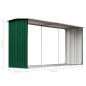 Abri de stockage de bois Acier galvanisé 330x92x153 cm Vert