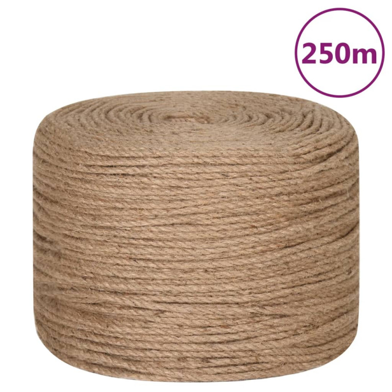 Corde de jute 250 m de long 8 mm d épaisseur