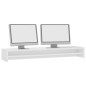 Support de moniteur Blanc brillant 100x24x13 cm Bois ingénierie