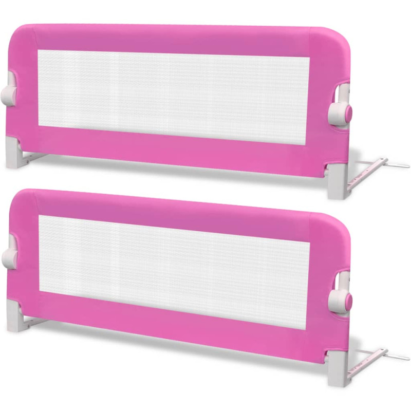 Barrière de lit de sécurité pour tout petits 2pcs Rose 102x42cm