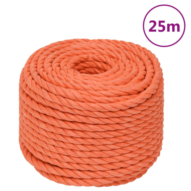 Corde de travail Orange 10 mm 25 m Polypropylène