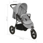 Poussette pour bébé Gris clair Acier