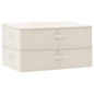 Boîtes de rangement 2 pcs Tissu 70x40x18 cm Crème