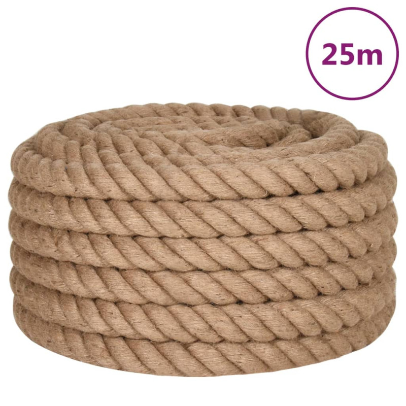 Corde de jute 25 m de long 36 mm d épaisseur