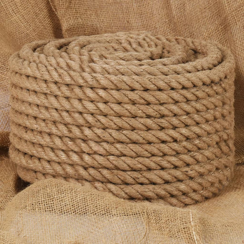 Corde de jute 50 m de long 16 mm d épaisseur