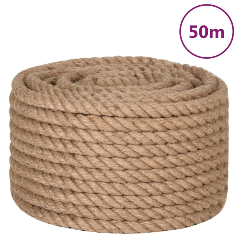 Corde de jute 50 m de long 16 mm d épaisseur