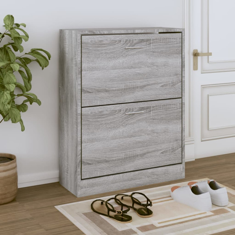 Armoire à chaussures Sonoma gris 63x24x81 cm Bois d ingénierie