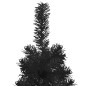 Demi sapin de Noël artificiel mince avec support Noir 180 cm